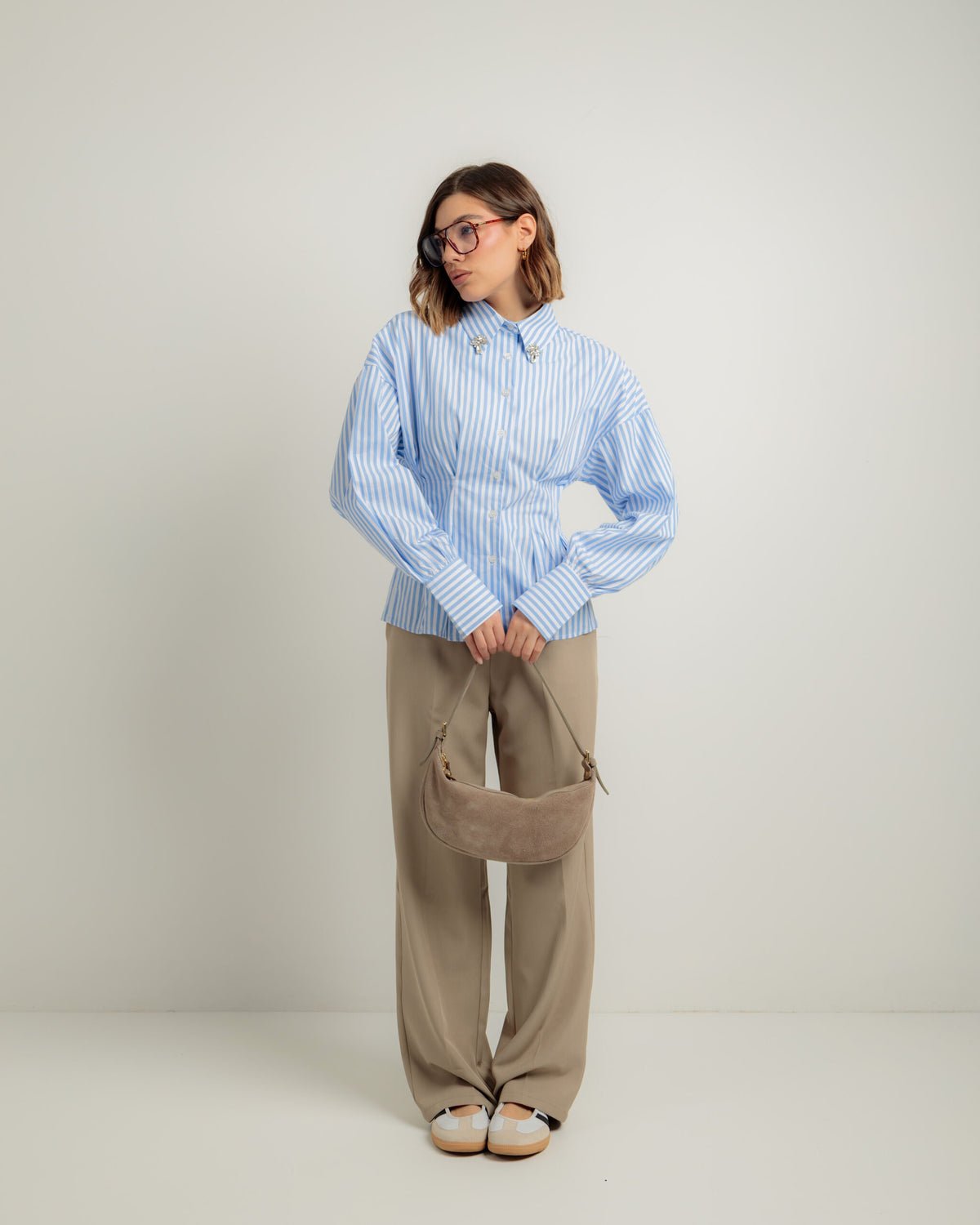 Camicia in cotone con strass - 81476 slc