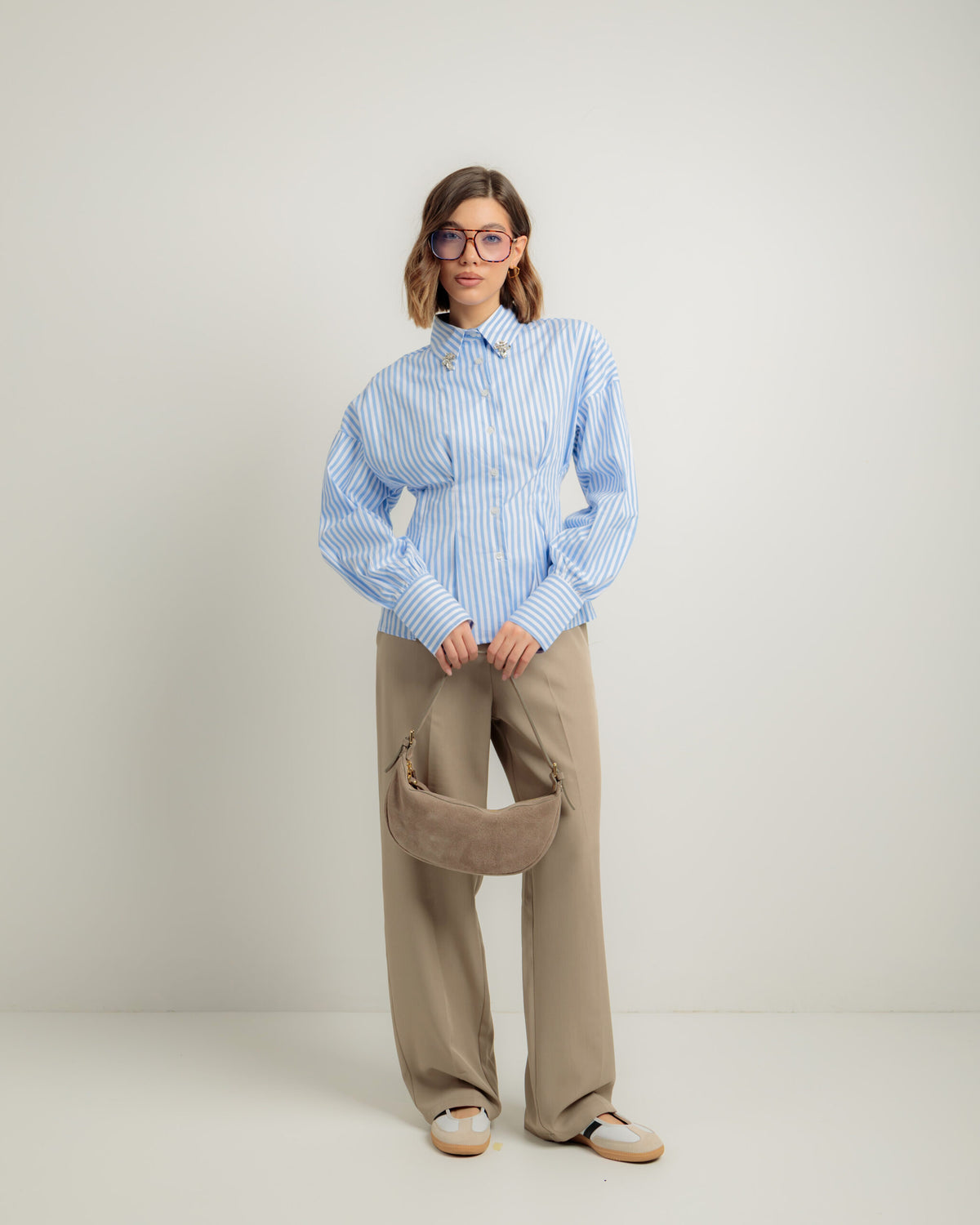 Camicia in cotone con strass - 81476 slc