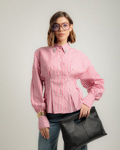 Camicia in cotone con strass - 81476 slc