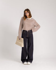 Jeans wide leg con bottoni - 0135
