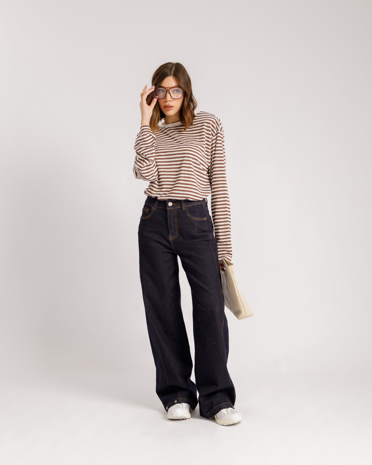 Jeans wide leg con bottoni - 0135