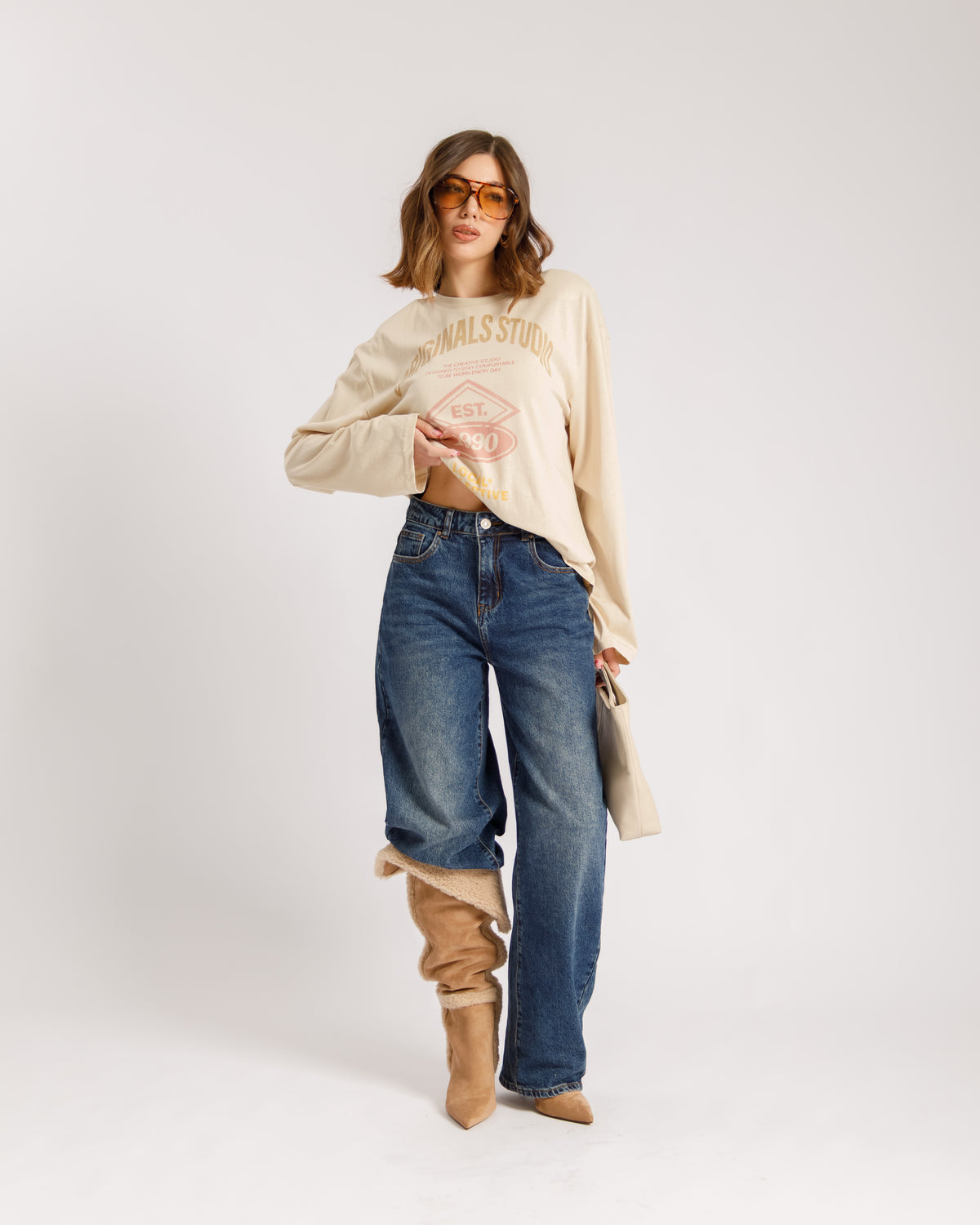 Jeans barrel blu marino - 0130