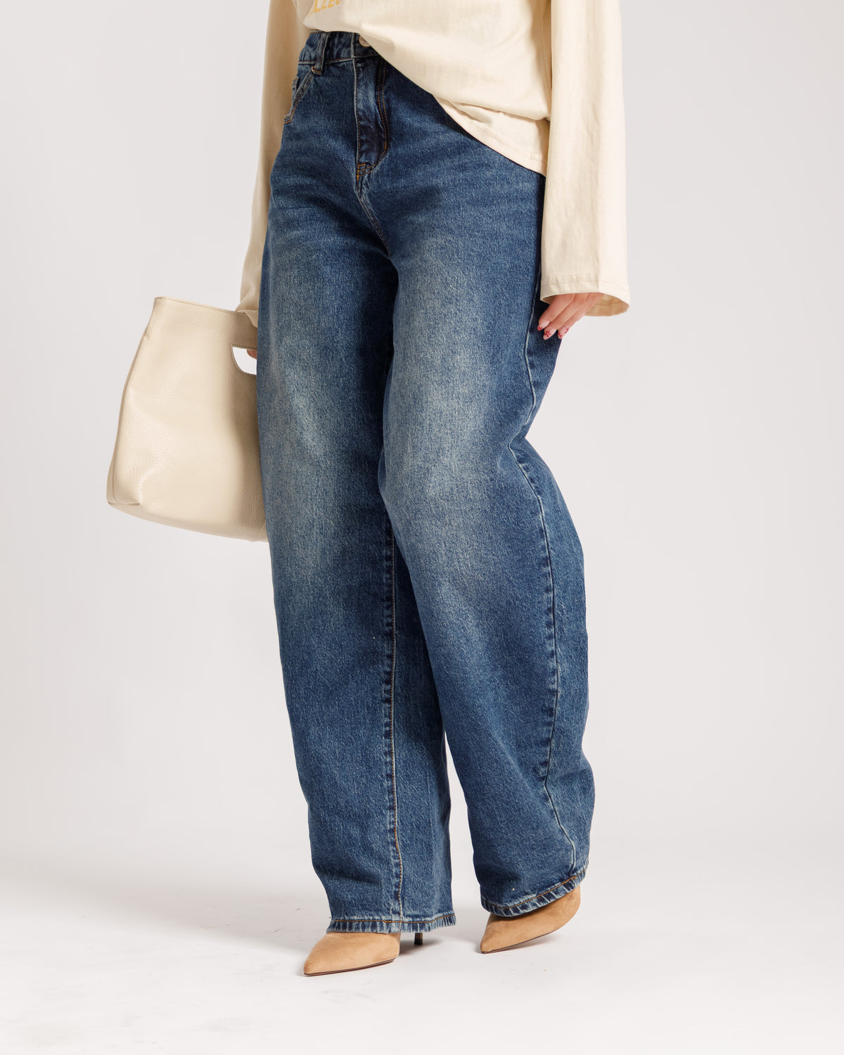 Jeans barrel blu marino - 0130