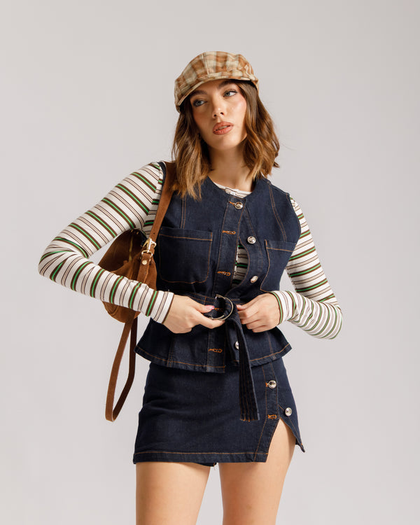 Coord-set in denim - 87455