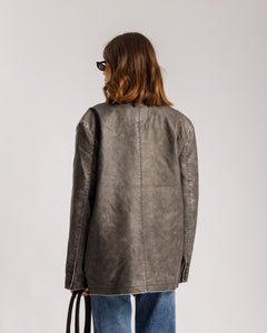 Blazer in finta pelle Grigia - PU2475