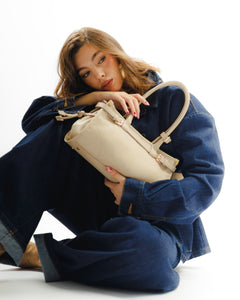 Borsa in pelle VIVIENNE beige - LOVING BAGS