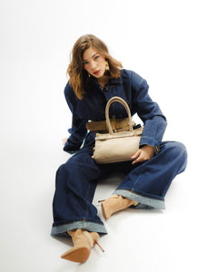Borsa in pelle VIVIENNE beige - LOVING BAGS