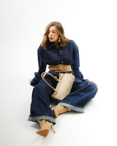 Borsa in pelle VIVIENNE beige - LOVING BAGS
