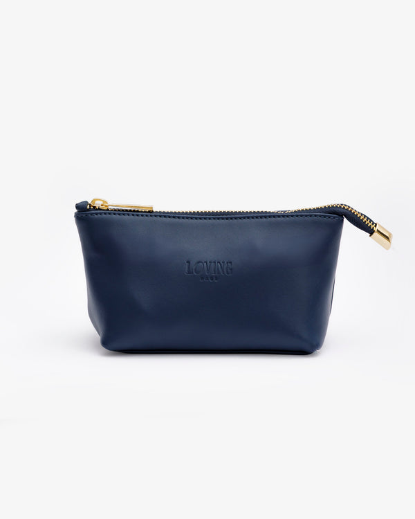 Beauty case in pelle NOAH - BLU NAVY