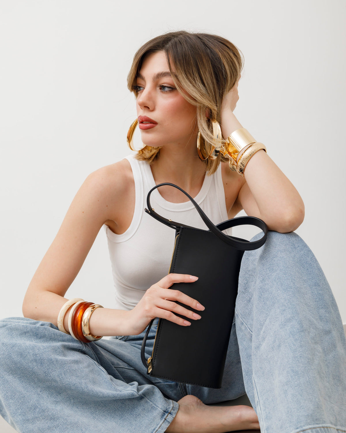Borsa in pelle DEVA nera - LOVING BAGS