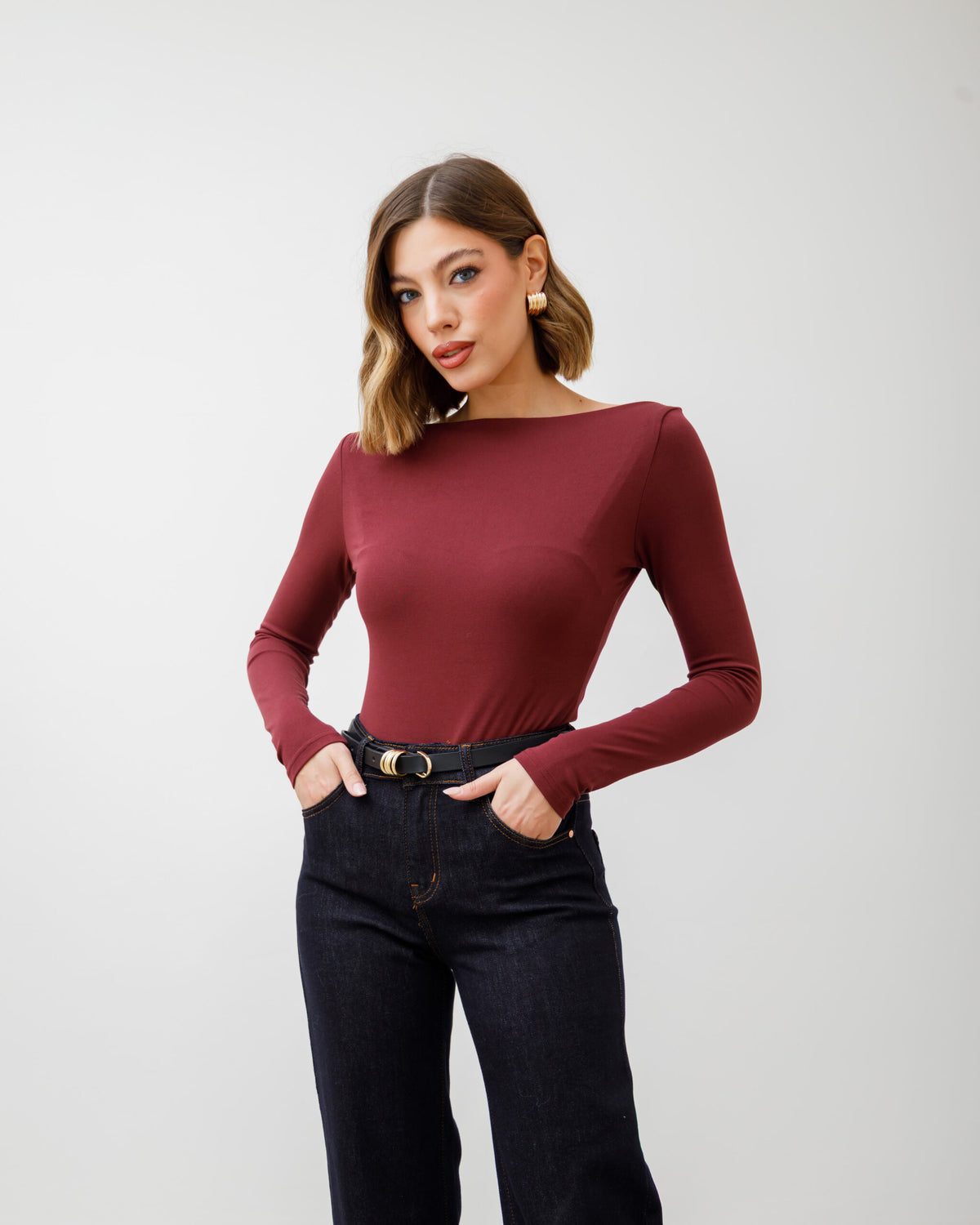 Maglia basic con scollo - 5612
