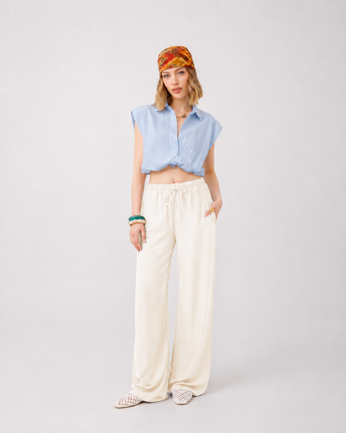 Pantaloni morbidi in viscosa - 85575