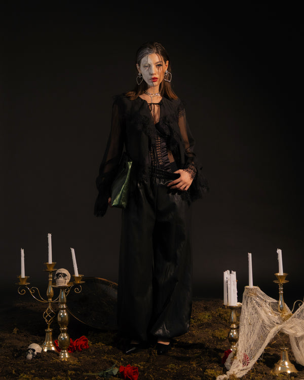 Pantalon ballon en similicuir NOIR - U70623