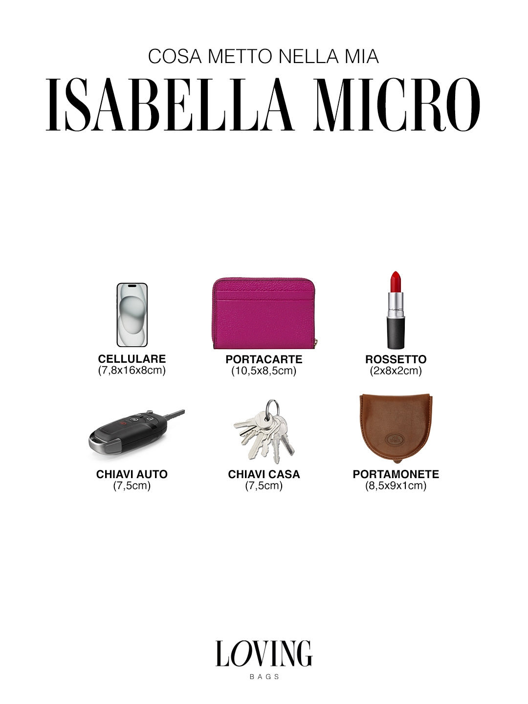 Micro ISABELLA in pelle MIELE - LOVING BAGS