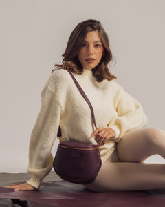 Baby ISABELLA con tracolla in pelle PRUGNA - LOVING BAGS