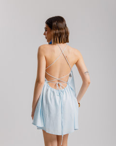 Abito corto scollo halter -  L1468