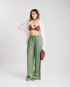 Pantaloni satin a righe ALTHÉA - C131