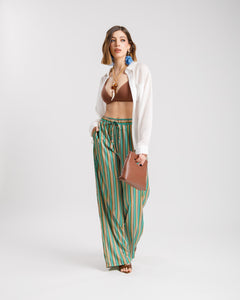 Pantaloni satin a righe ALTHÉA - C131