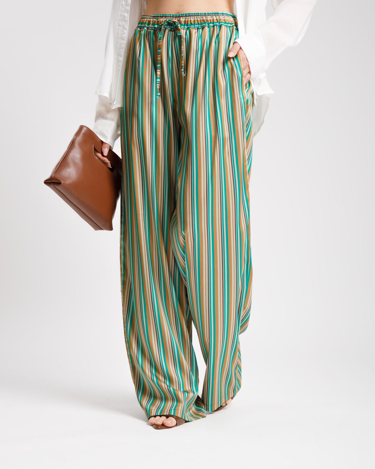 Pantaloni satin a righe ALTHÉA - C131