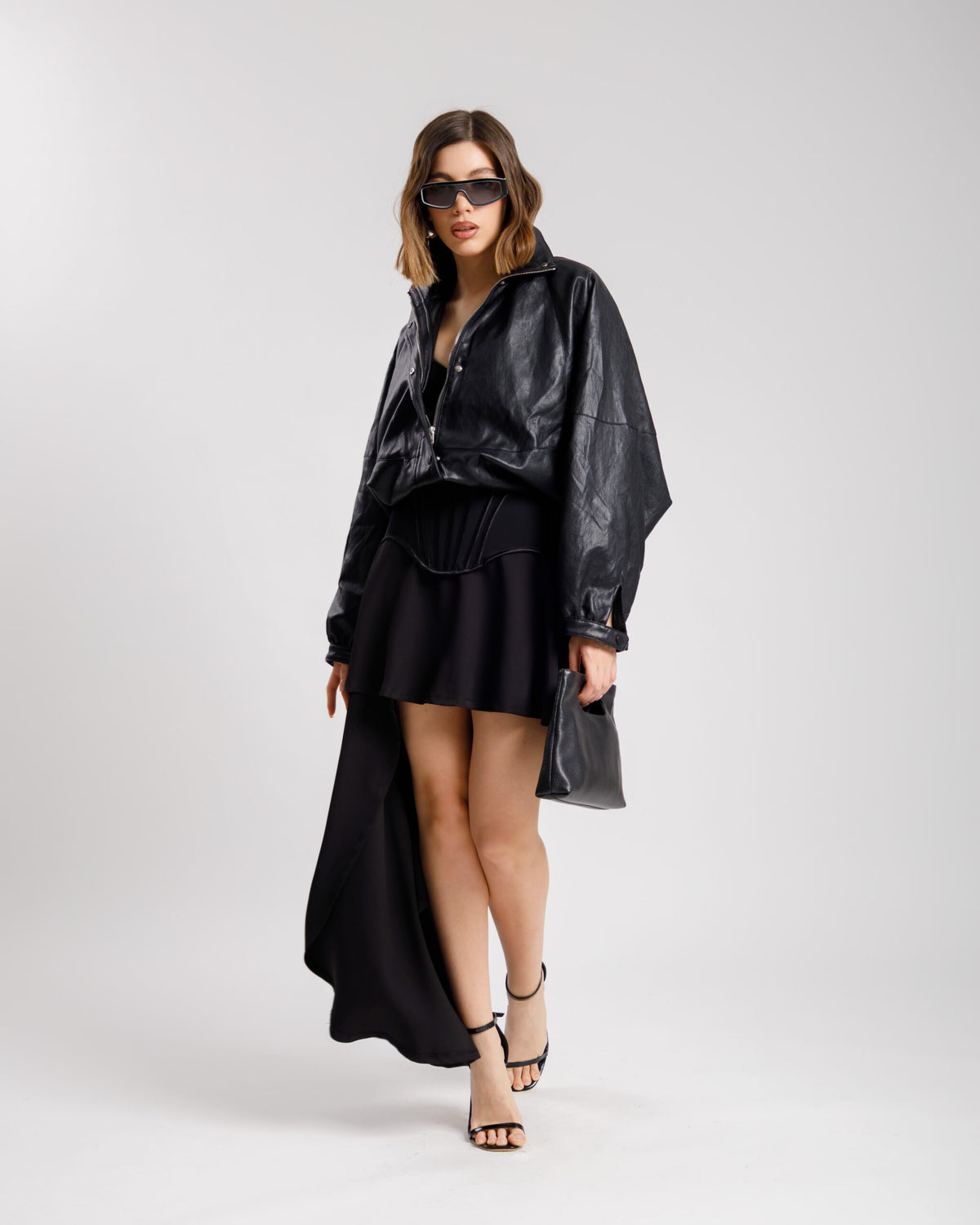 Bomber finta pelle NERO - DYLAN