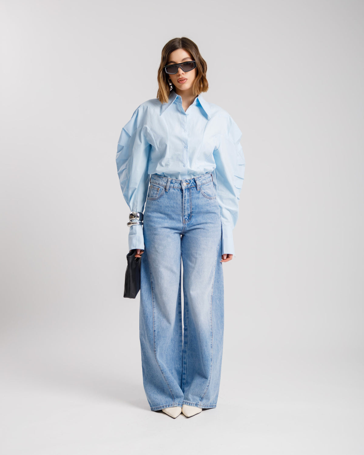 Jeans palazzo light blu - 9047