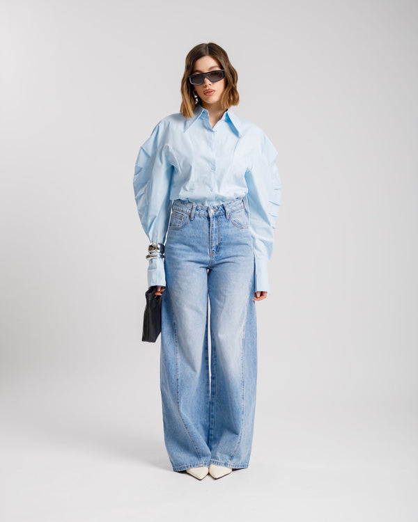 Jeans palazzo light blu - 9047