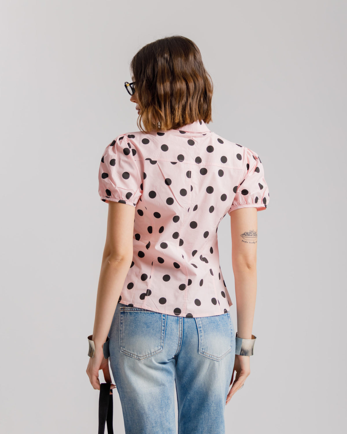 Camicia in cotone a pois - H13882