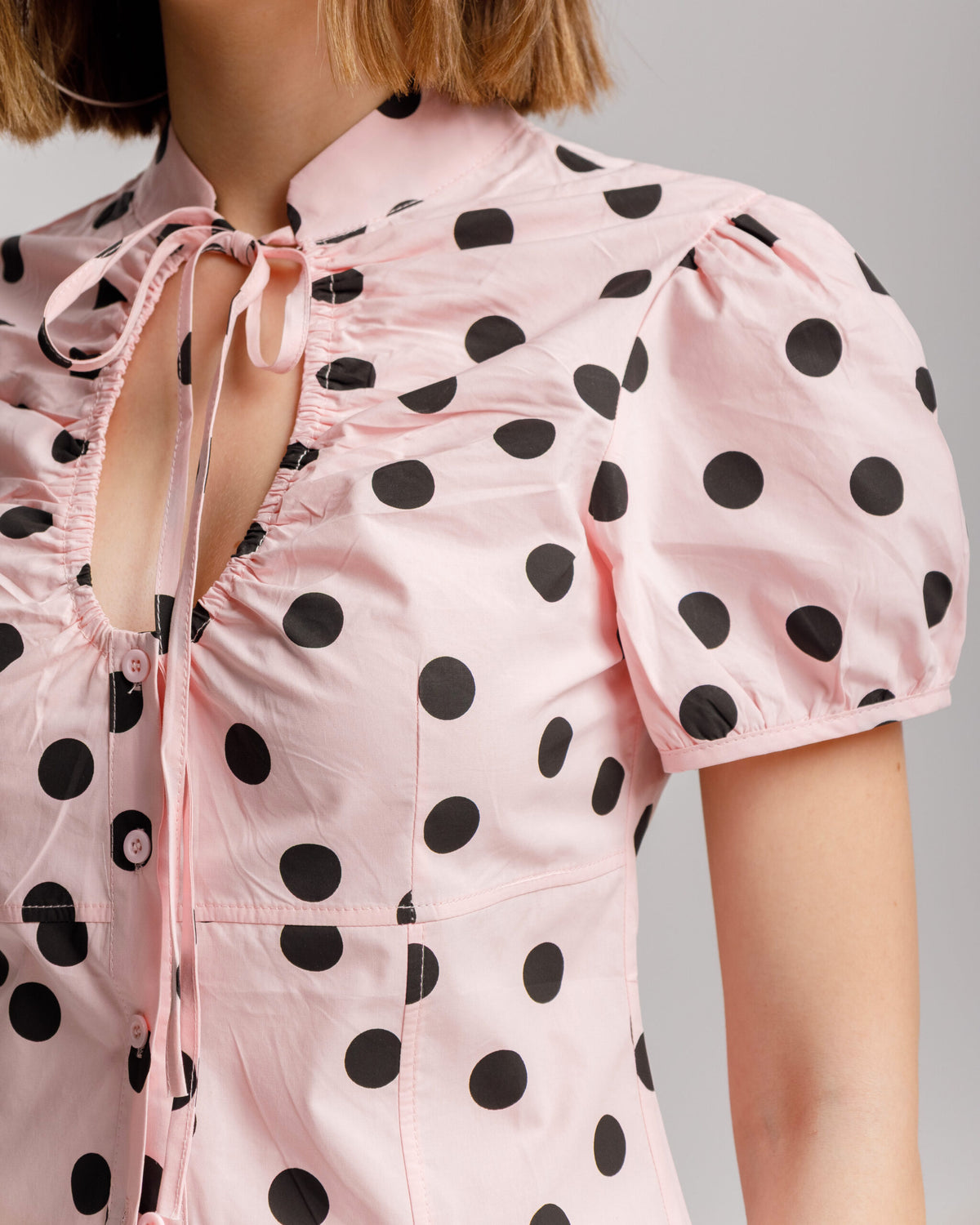 Camicia in cotone a pois - H13882