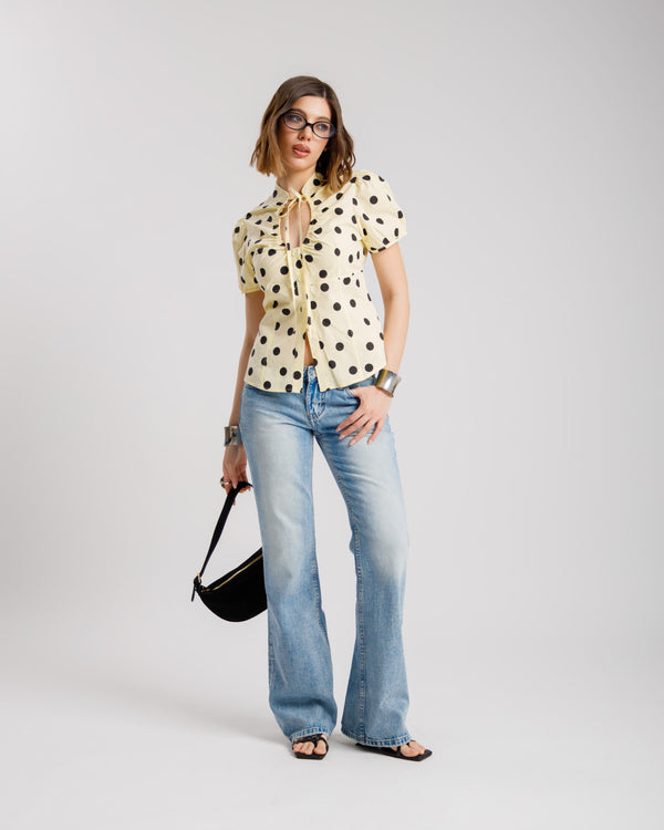 Camicia in cotone a pois - H13882