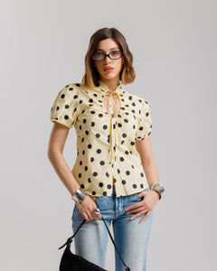 Camicia in cotone a pois - H13882