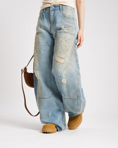 Jeans baggy effetto sporco - P13693