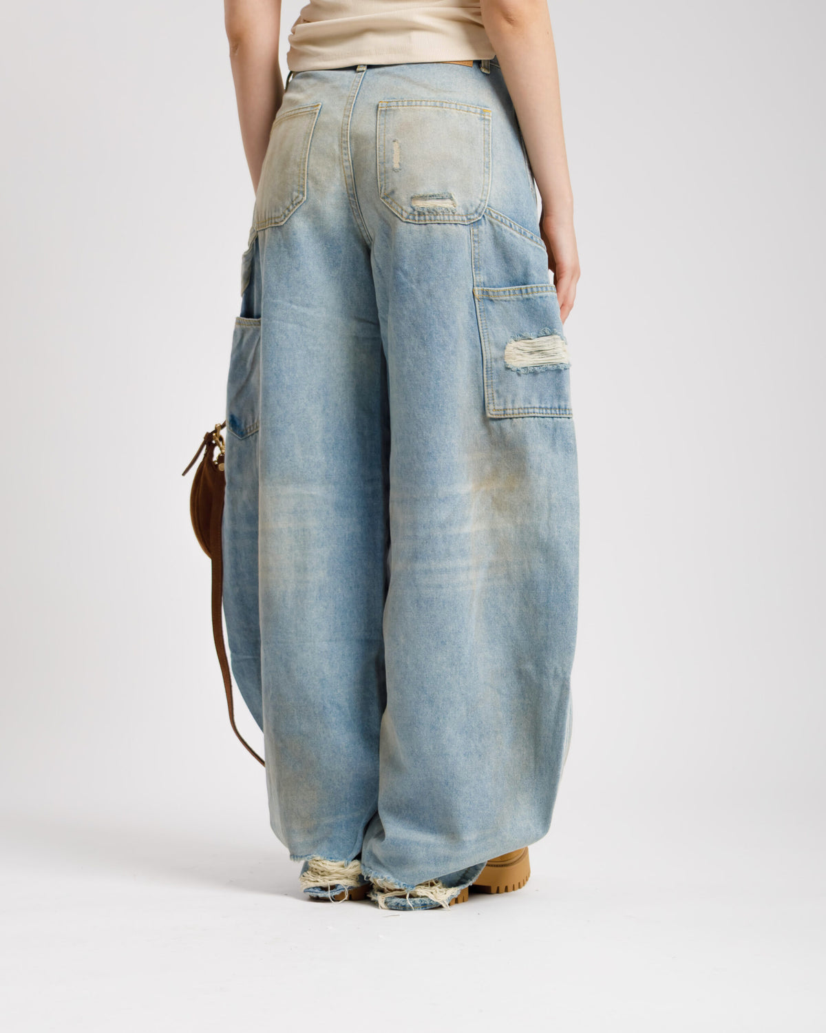 Jeans baggy effetto sporco - P13693