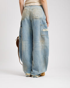 Jeans baggy effetto sporco - P13693