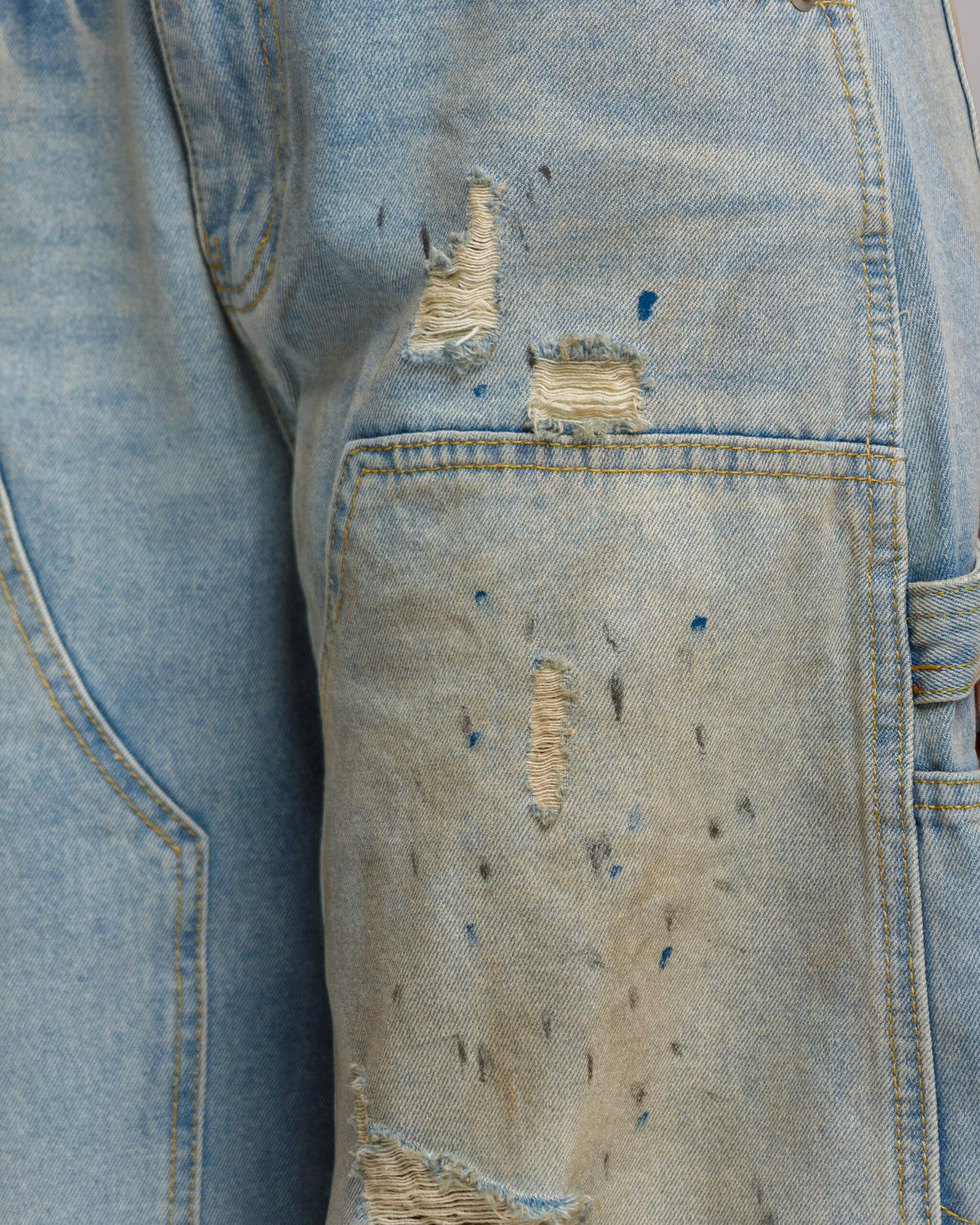 Jeans baggy effetto sporco - P13693