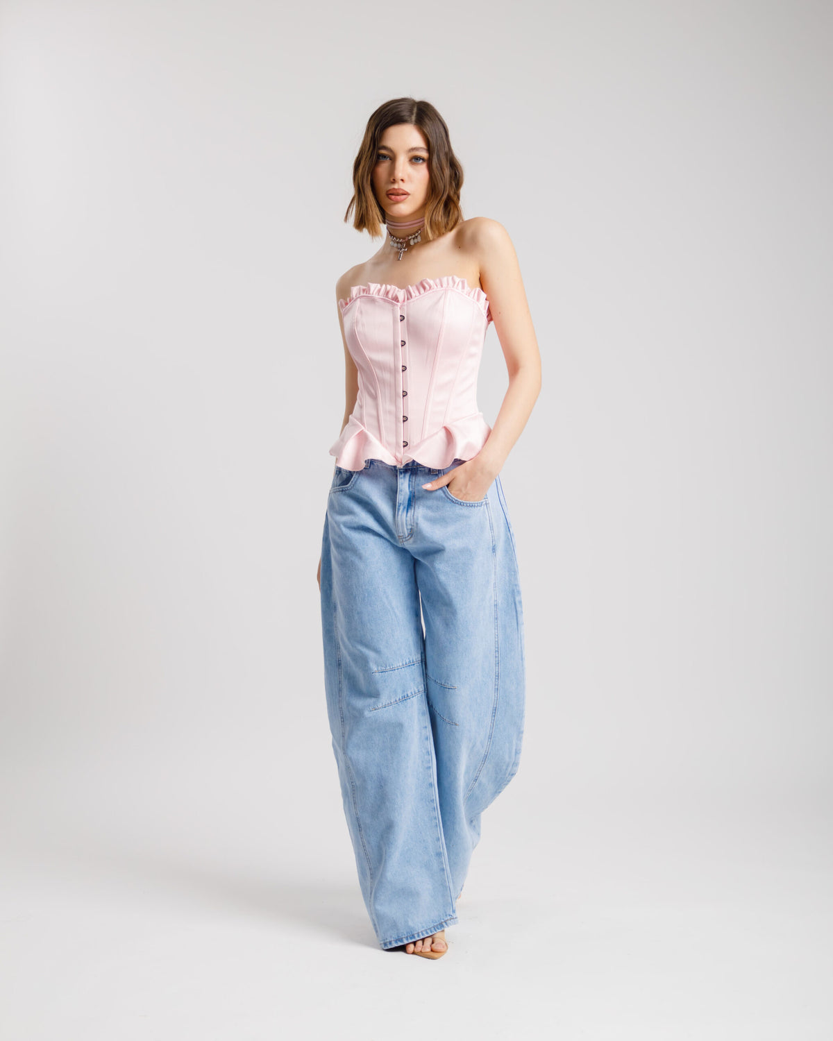 Jeans ballon blu medio - 9039