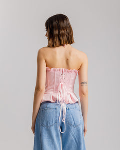 Corsetto in raso con volant - ST13797