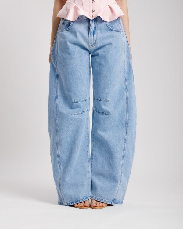 Jeans ballon blu medio - 9039