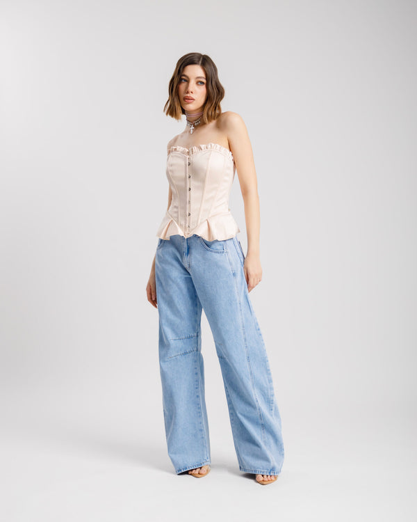 Jeans ballon blu medio - 9039