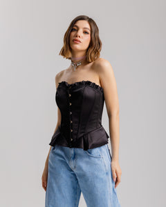Corsetto in raso con volant - ST13797