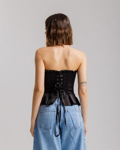 Corsetto in raso con volant - ST13797