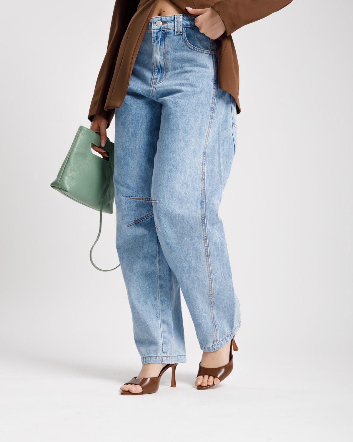 Jeans ballon impunture LIGHT BLUE - 9033