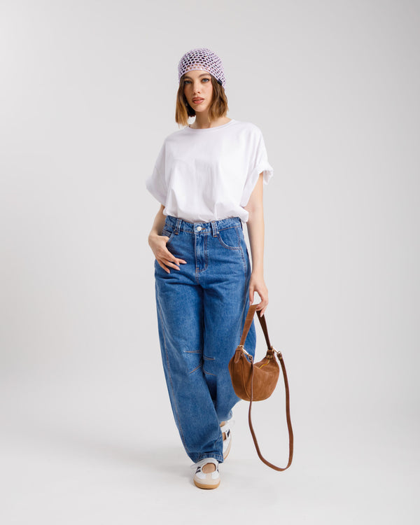 Jeans ballon impunture DARK BLUE - 9033