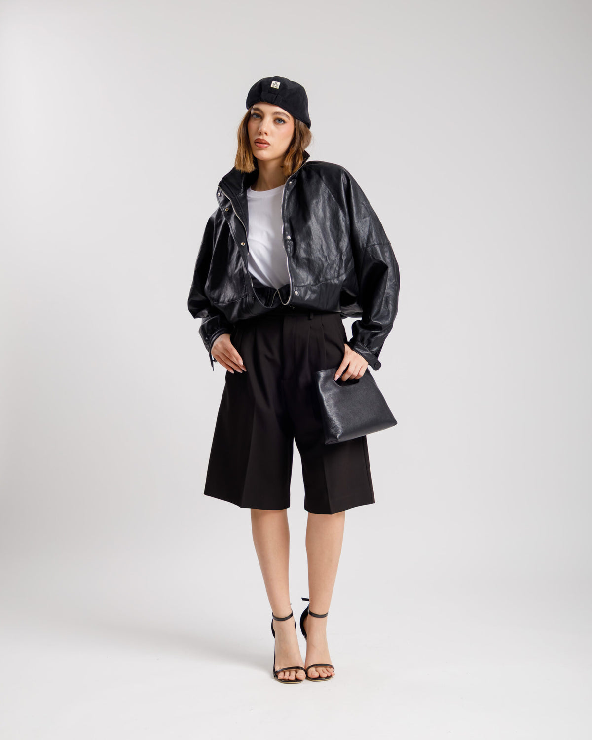 Bomber finta pelle NERO - DYLAN