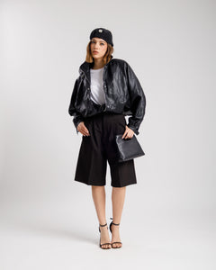 Bomber finta pelle NERO - DYLAN