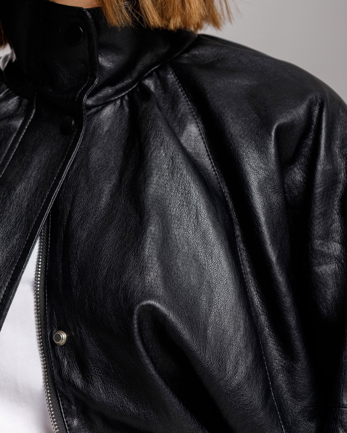 Bomber finta pelle NERO - DYLAN