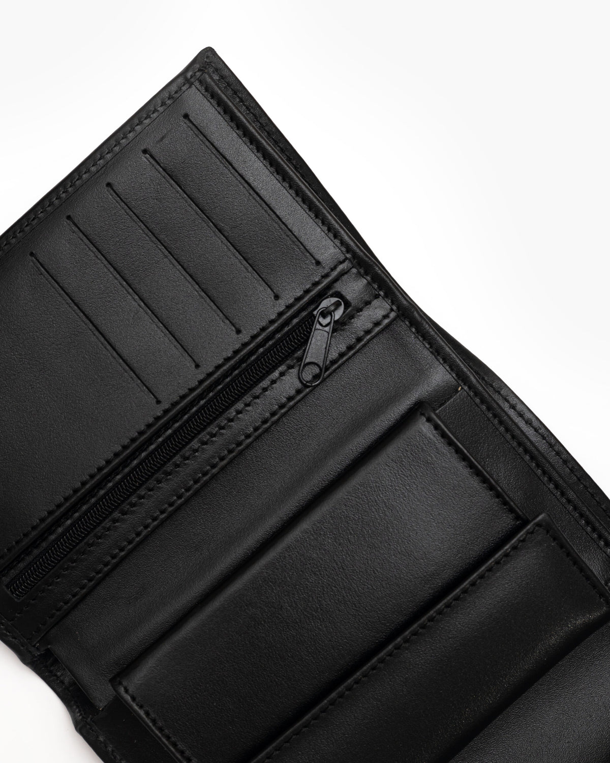 Portafoglio in pelle medio con patta nero - LOVING BAGS