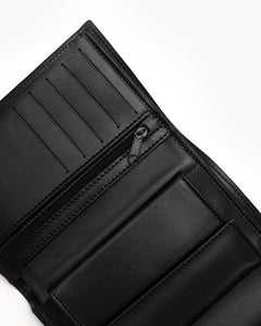 Portafoglio in pelle medio con patta nero - LOVING BAGS
