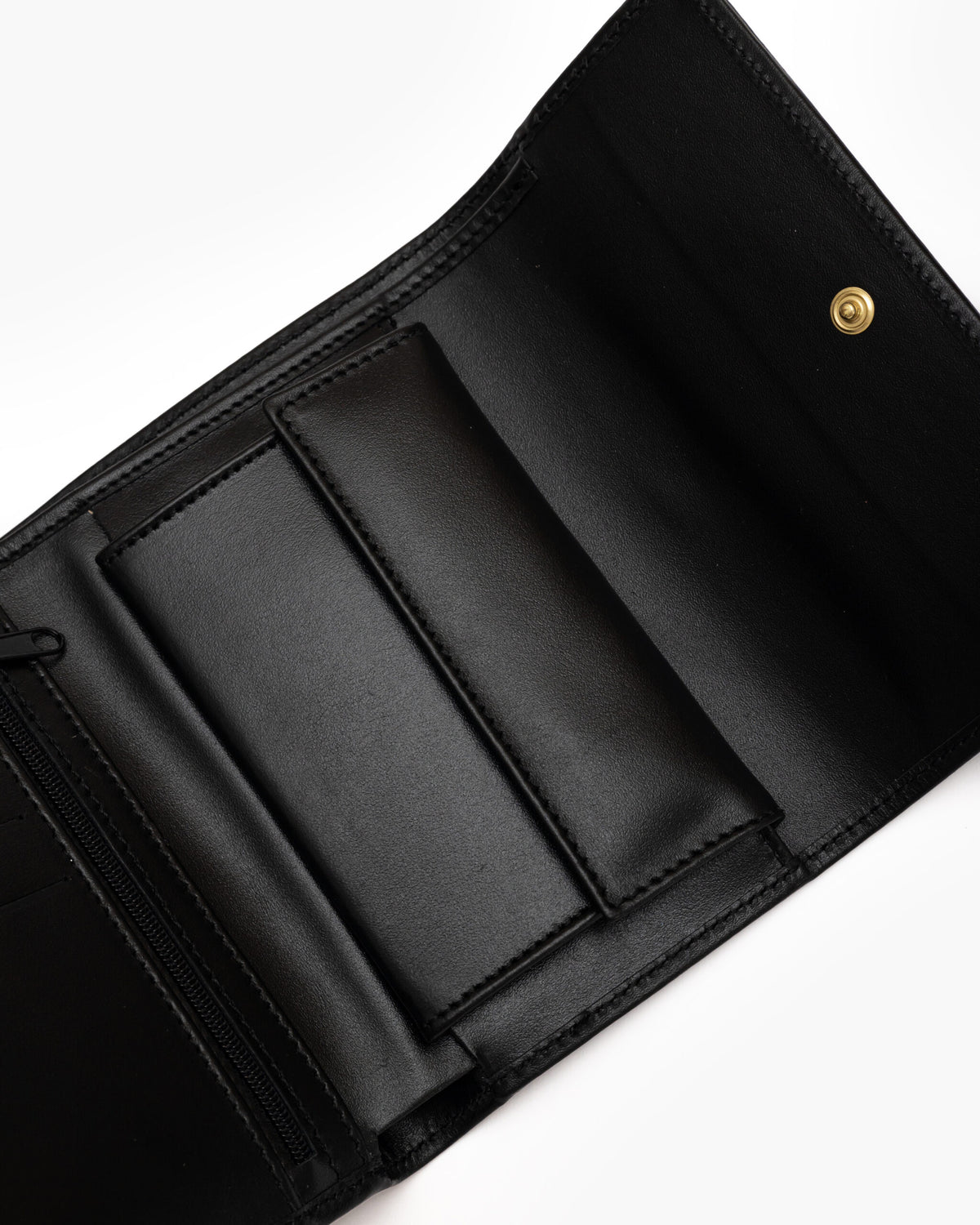 Portafoglio in pelle medio con patta nero - LOVING BAGS