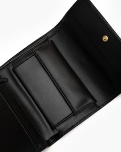 Portafoglio in pelle medio con patta nero - LOVING BAGS