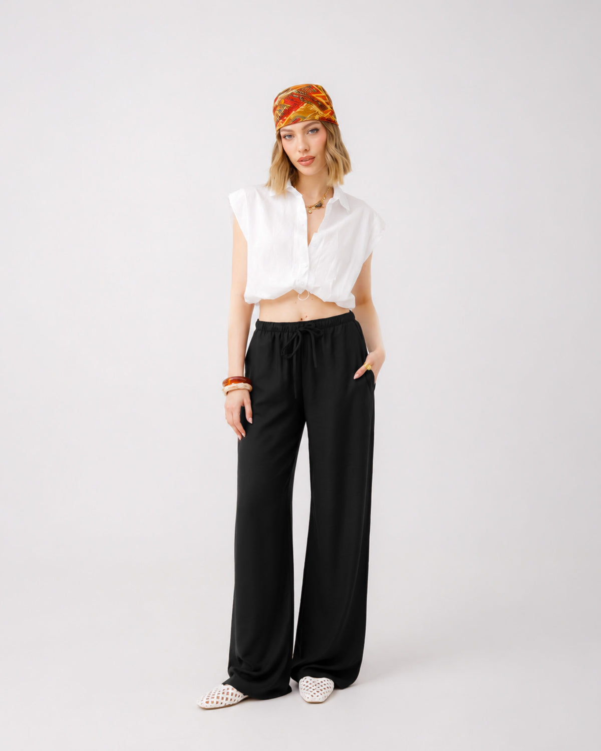 Pantaloni morbidi in viscosa - 85575